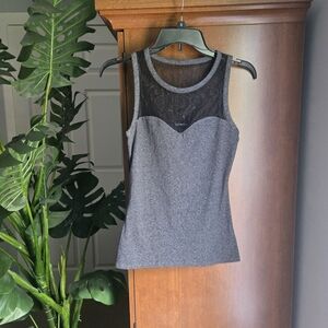 Express Gray Blouse Top with Chic Design